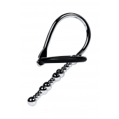 Серебристый уретральный плаг-бусины TOYFA Metal с мягким фиксириющим кольцом - ToyFa - купить с доставкой в Петрозаводске