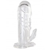 Прозрачная гелевая насадка с клиторальным отростком - 13 см. - Toyfa Basic - в Петрозаводске купить с доставкой