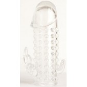 Гелевая прозрачная насадка с 2 отростками - 13 см. - Toyfa Basic - в Петрозаводске купить с доставкой