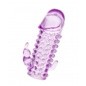 Закрытая фиолетовая насадка с 2 отростками - 13 см. - Toyfa Basic - в Петрозаводске купить с доставкой