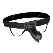 Полый страпон с двумя отростками и вибрацией Unisex Vibrating Hollow Strap-On Double Penetrating Dildo - 17,8 см. - Lux Fetish - купить с доставкой в Петрозаводске