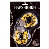 Металлические наручники с леопардовой плюшевой отделкой - Сима-Ленд - купить с доставкой в Петрозаводске