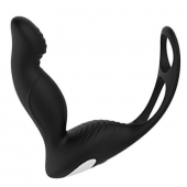 Черный вибромассажер простаты P-PLEASER W ERECTION ENHANCE - Dream Toys - в Петрозаводске купить с доставкой