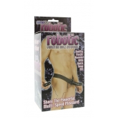 Мужской фаллопротез с вибрацией ROBOTIC MALE STRAP-ON BLACK - 17 см. - Seven Creations - купить с доставкой в Петрозаводске