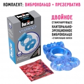 Голубое эрекционное виброкольцо Luxe VIBRO  Дьявол в доспехах  + презерватив - Luxe - в Петрозаводске купить с доставкой