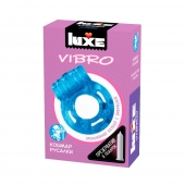Голубое эрекционное виброкольцо Luxe VIBRO  Кошмар русалки  + презерватив - Luxe - в Петрозаводске купить с доставкой