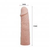 Закрытая телесная насадка-фаллос - 17 см. - Sex Expert - в Петрозаводске купить с доставкой