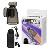 Дымчатая насадка-мастурбатор с вибрацией Vibrating Crystal Cap III - Baile - в Петрозаводске купить с доставкой