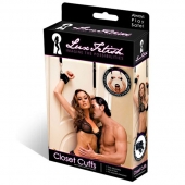 Черные фиксаторы с креплением к двери - Lux Fetish - купить с доставкой в Петрозаводске