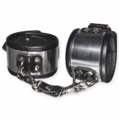 Эффектные серебристо-черные наручники с металлическим блеском - Sitabella - купить с доставкой в Петрозаводске