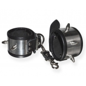 Серебристо-черные наручники с шипами и металлическим блеском - Sitabella - купить с доставкой в Петрозаводске