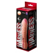 Телесная изогнутая насадка на Harness с коннектором BLACK LINE - 17 см. - LOVETOY (А-Полимер) - купить с доставкой в Петрозаводске