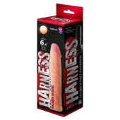 Телесная насадка без мошонки на Harness с коннектором BLACK LINE - 17,5 см. - LOVETOY (А-Полимер) - купить с доставкой в Петрозаводске