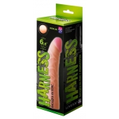 Телесная изогнутая насадка на Harness с коннектором GREEN LINE - 18 см. - LOVETOY (А-Полимер) - купить с доставкой в Петрозаводске