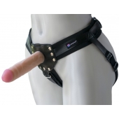 Черный пояс-трусики с двумя насадками  Экзотик-Linda  - 15,5 и 10,5 см. - LOVETOY (А-Полимер) - купить с доставкой в Петрозаводске