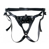 Черный пояс-трусики с насадкой  Soft-Принц  - 17 см. - LOVETOY (А-Полимер) - купить с доставкой в Петрозаводске