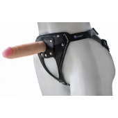 Черный пояс-трусики с насадкой  Soft-Принц  - 17 см. - LOVETOY (А-Полимер) - купить с доставкой в Петрозаводске