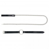 Черный поводок и чокер с кольцом Rada - Rebelts - купить с доставкой в Петрозаводске