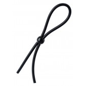 Черное лассо на пенис с одной бусиной - A-toys - в Петрозаводске купить с доставкой