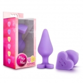 Фиолетовая анальная пробка Naughty Candy Heart Do Me Now - 8,9 см. - Blush Novelties - купить с доставкой в Петрозаводске