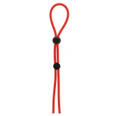 Красное лассо на пенис с двумя бусинами STRETCHY LASSO CAGE - Dream Toys - в Петрозаводске купить с доставкой