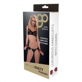 Красно-чёрные наручники на металлической цепочке - Blush Novelties - купить с доставкой в Петрозаводске