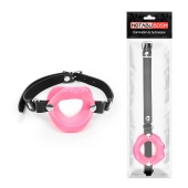 Розовый кляп-губки на черном ремешке - Notabu - купить с доставкой в Петрозаводске