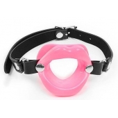 Розовый кляп-губки на черном ремешке - Notabu - купить с доставкой в Петрозаводске