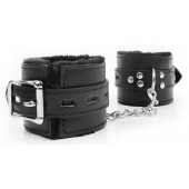 Черные наручники на металлических карабинах - Notabu - купить с доставкой в Петрозаводске