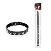 Черный ошейник с серебристыми ромбиками - Notabu - купить с доставкой в Петрозаводске