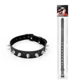 Черный ошейник с серебристыми шипами - Notabu - купить с доставкой в Петрозаводске