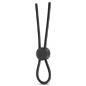 Черное силиконовое лассо на пенис SILICONE LOOP COCK RING - Blush Novelties - в Петрозаводске купить с доставкой