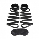 Чёрные манжеты для фиксации на кровати Bondage Bed Strap - Lux Fetish - купить с доставкой в Петрозаводске