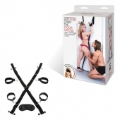 Чёрный набор для фиксации у двери - Lux Fetish - купить с доставкой в Петрозаводске