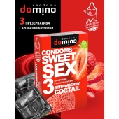Презервативы для орального секса DOMINO Sweet Sex с ароматом клубничного коктейля  - 3 шт. - Domino - купить с доставкой в Петрозаводске