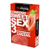 Презервативы для орального секса DOMINO Sweet Sex с ароматом клубничного коктейля  - 3 шт. - Domino - купить с доставкой в Петрозаводске