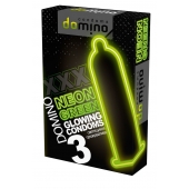 Презервативы DOMINO Neon Green со светящимся в темноте кончиком - 3 шт. - Domino - купить с доставкой в Петрозаводске