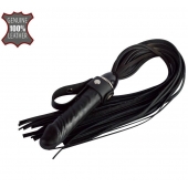 Черная плеть  Ковбой  с ручкой-фаллосом - 55 см. - Sitabella - купить с доставкой в Петрозаводске