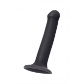 Черный фаллос на присоске Silicone Bendable Dildo M - 18 см. - Strap-on-me - купить с доставкой в Петрозаводске
