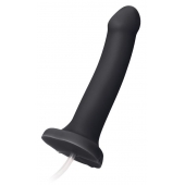 Черный фаллос с имитацией эякуляции Silicon Cum Dildo L - 19,6 см. - Strap-on-me - купить с доставкой в Петрозаводске