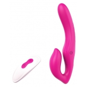 Ярко-розовый безремневой страпон REMOTE DOUBLE DIPPER - 22 см. - Dream Toys - купить с доставкой в Петрозаводске