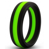 Черно-зеленое эрекционное кольцо Silicone Go Pro Cock Ring - Blush Novelties - в Петрозаводске купить с доставкой