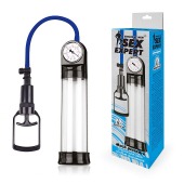 Прозрачная вакуумная помпа Sex Expert с манометром - Sex Expert - в Петрозаводске купить с доставкой