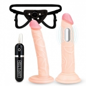 Регулируемые трусики с 2 насадками - 16 и 15 см. - Lux Fetish - купить с доставкой в Петрозаводске