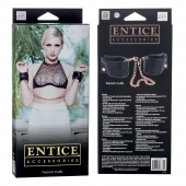 Черные мягкие наручники Entice French Cuffs с цепью - California Exotic Novelties - купить с доставкой в Петрозаводске