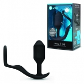Черное эрекционное кольцо с анальным плагом Snug   Tug - b-Vibe - в Петрозаводске купить с доставкой