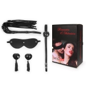 Эротический набор в черном цвете: маска, кляп, пэстисы, плётка - Notabu - купить с доставкой в Петрозаводске
