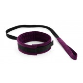 Фиолетово-черный ошейник My Rules с поводком - БДСМ Арсенал - купить с доставкой в Петрозаводске