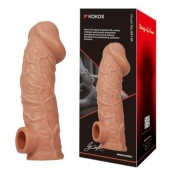 Телесная насадка на фаллос с фиксацией мошонки EXTREME SLEEVE - 15,6 см. - KOKOS - в Петрозаводске купить с доставкой