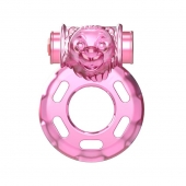 Розовое эрекционное кольцо с вибрацией Pink Bear - Baile - в Петрозаводске купить с доставкой